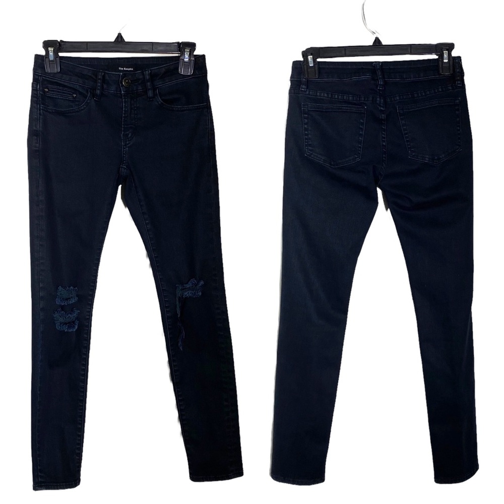 The Kooples Dark Wash Distressed Skinny Jeans